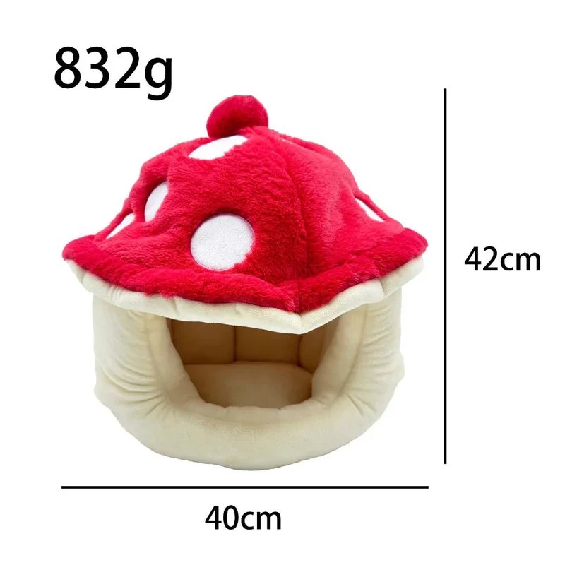Comfortable Warm Plush Cute Mushroom pet Dog Cat House Bed