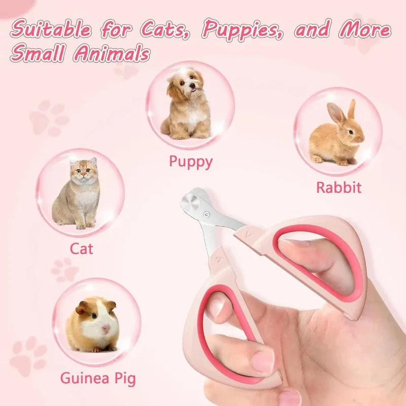 Pet Nail Claws Clipper With Non-Slip Handle For Cats Dogs Rabbits & Guinea Pigs