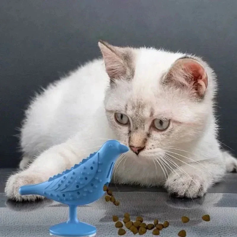 Funny Treat Leaking Cat Toy Interactive Bird Shape Bite Chewing Grinding Teeth Pet Toy