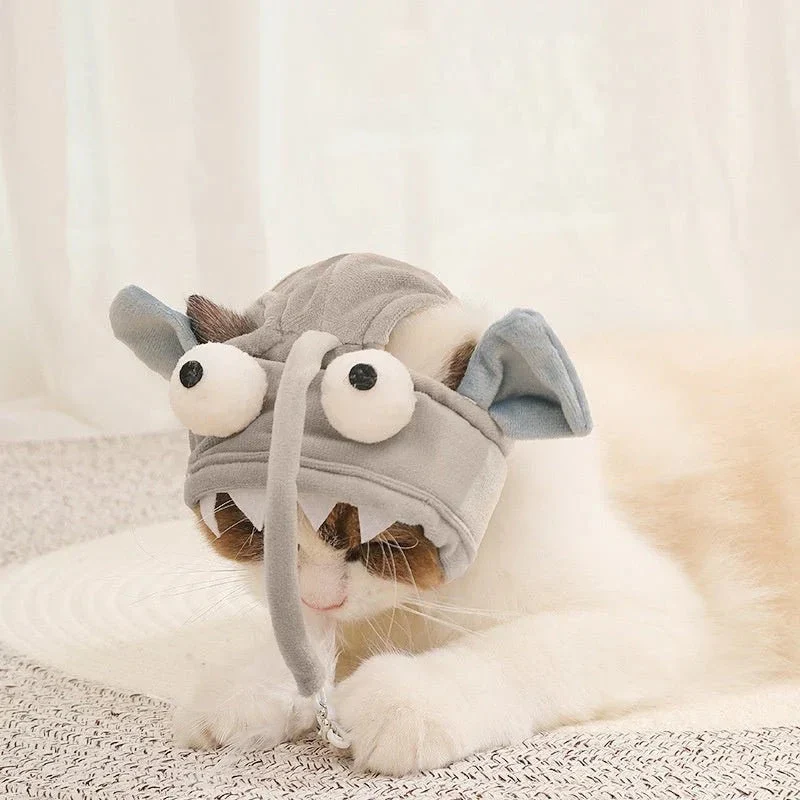 Cat Hat With Attached Feather Toy