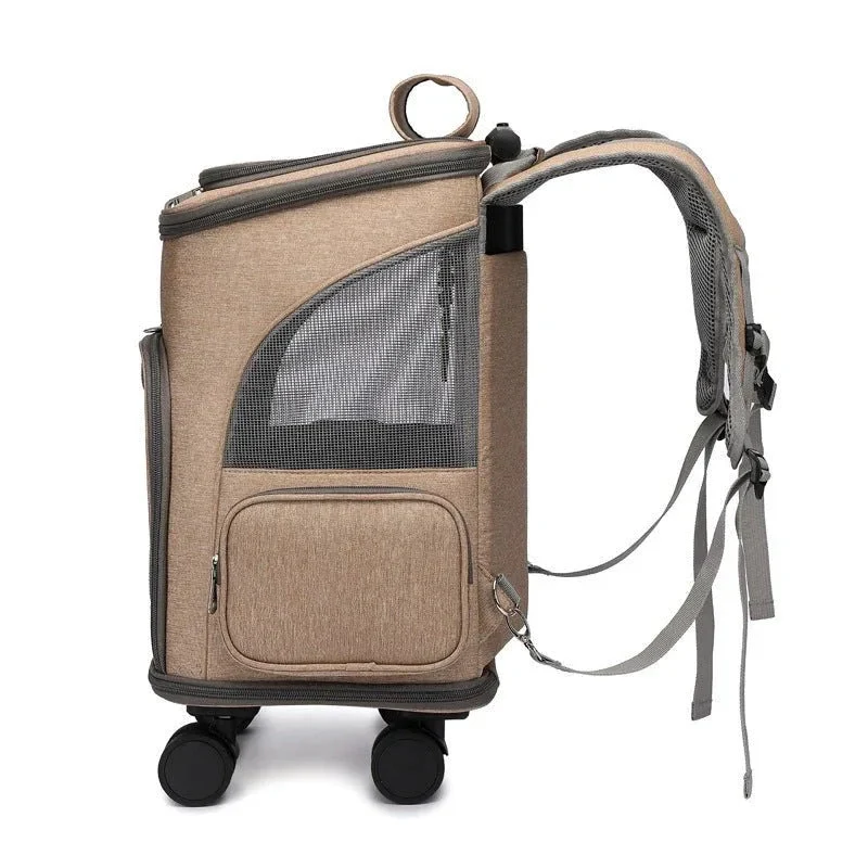 Pet Cat Dog Backpack Trolley Bag